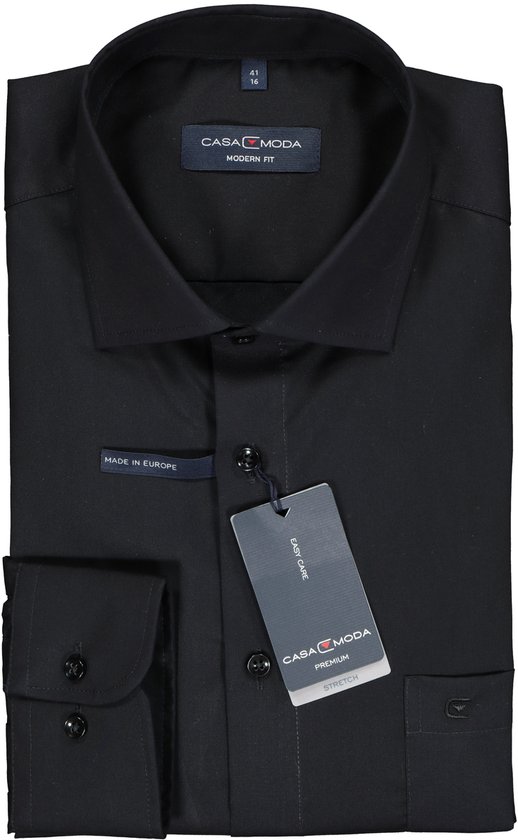 Casa Moda Chemise Uni Noir Kent Modern Fit - 43