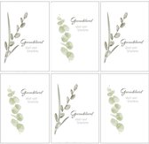 6 Premium Luxe A6 Condoleance wenskaarten - Oprechte Deelneming - 10,5x14,8cm - Gevouwen kaart met envelop - 2 motieven