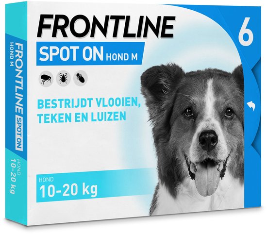 Frontline Spot-On M Anti vlooienmiddel - Hond - 10 tot 20 kg - 6 pipetten