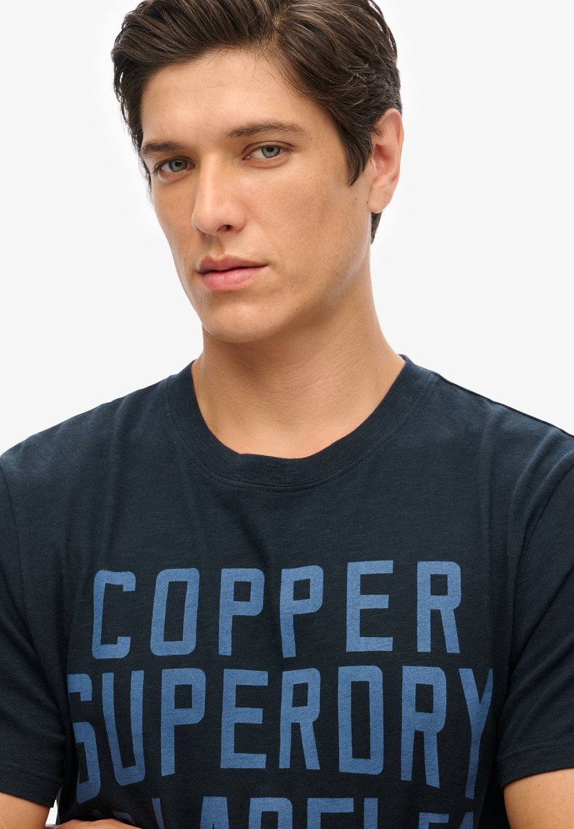 Superdry Copper Label Workwear T-shirt Heren T-shirts Marineblauw