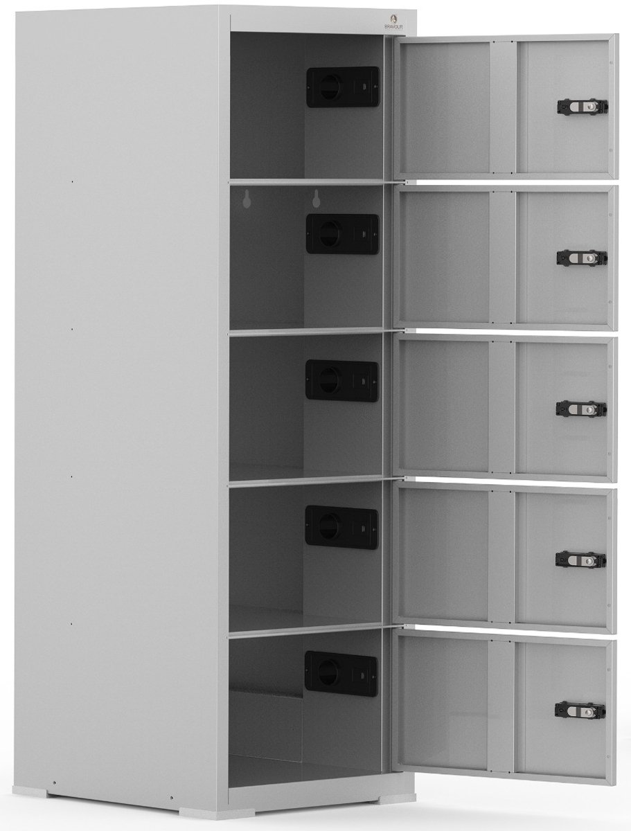 Laadlocker BR5KL met 5 grote, afsluitbare vakken - sleutelslot