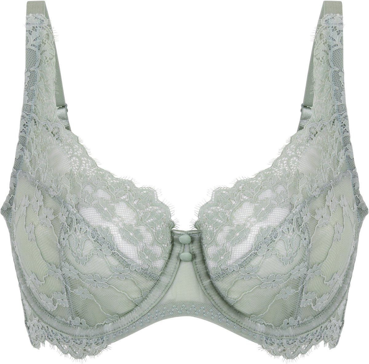 Hunkemöller Dames Lingerie Niet-voorgevormde beugel bh Daisy - Groen - maat G70