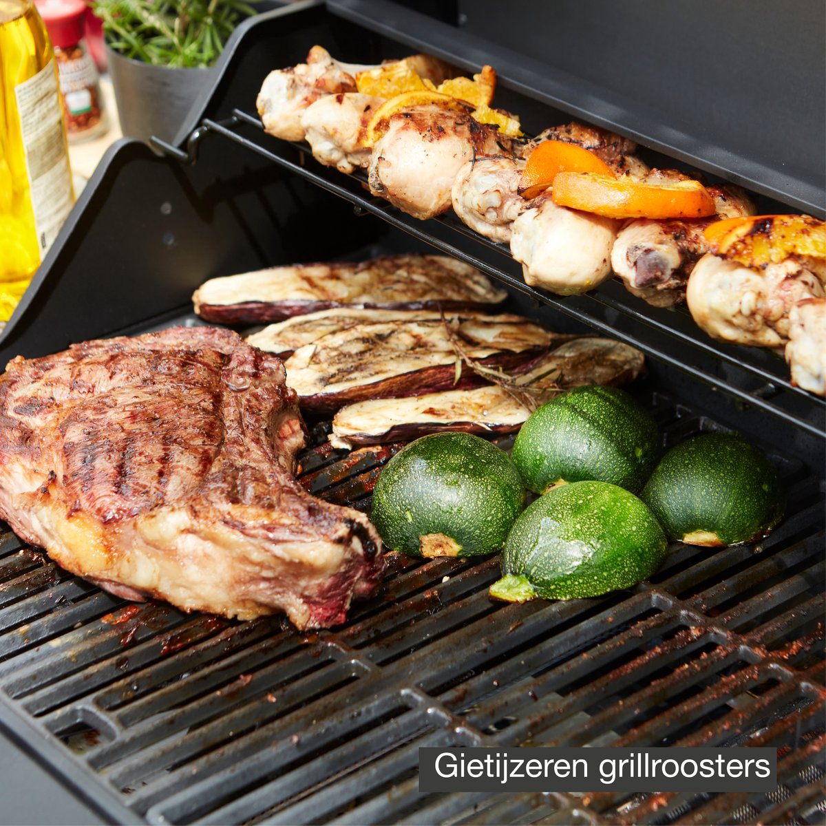 Barbecook Luca 312 - Gas Barbecue with Cabinet and Side Burner - Black