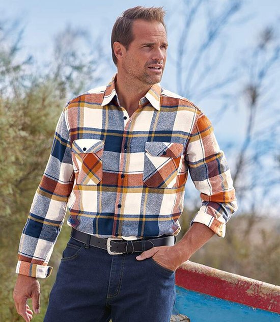 ATLAS FOR MEN - Geruit flanellen overhemd Country - Heren - Verkrijgbaar in grote maten - 5XL