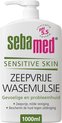 Sebamed Zeepvrije wasemulsie - Diepe reiniging tot in de poriën - Pentavitin beschermt tegen uitdroging - Voor handen, gezicht en lichaam - Douchemiddel - Zeepdispenser - 1 liter