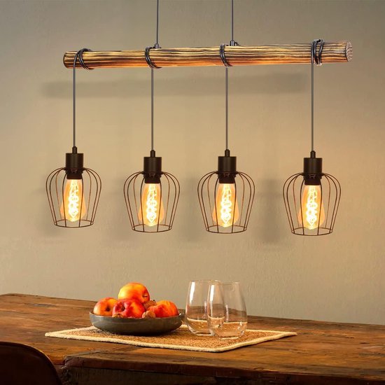 EGLO Carlton Vintage Pendant Light with 1 Light Fixture, Retro Dining Room Lamp Made of Metal in Mint Green, E27 Socket
