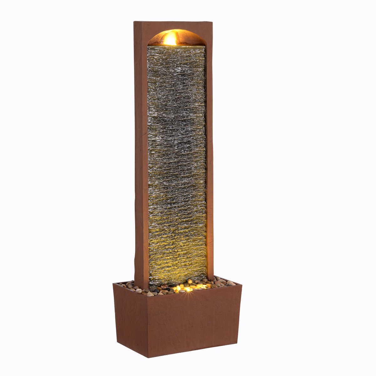 Teamson Home Recht Tuin Waterornament - Waterfontein - Waterval Ontwerp - Met Pomp - Rode Rots