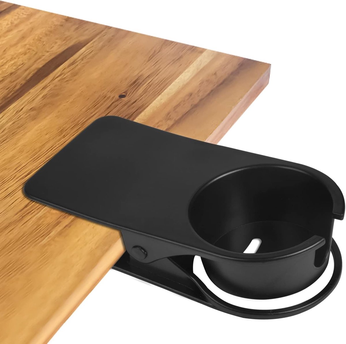 JGS ® Drinkbekerhouder, clip, creatieve kantoorbekerhouder, bekerhouder, clip, bureaustoel, randen, cupcakje, clip-design voor water, dranken, limoen, koffiekop voor thuis, kantoor (zwart)