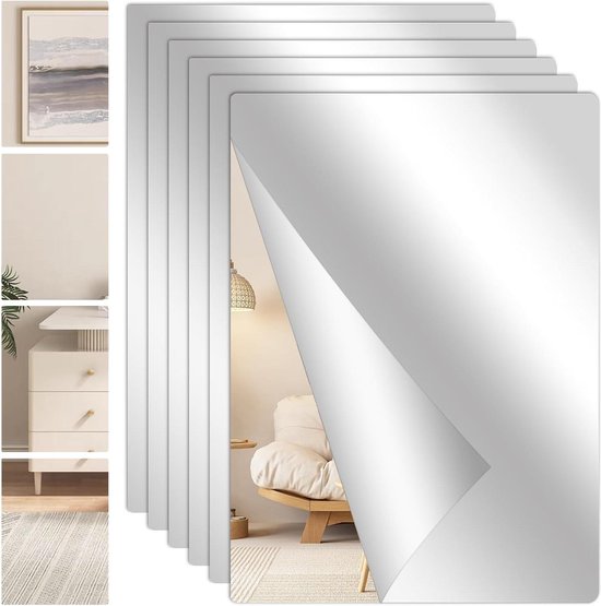YOUNTHYE Selbstklebende Acrylspiegel A4 - 8 Stück Flexibel & Bruchsicher Für Wohnung & Bad