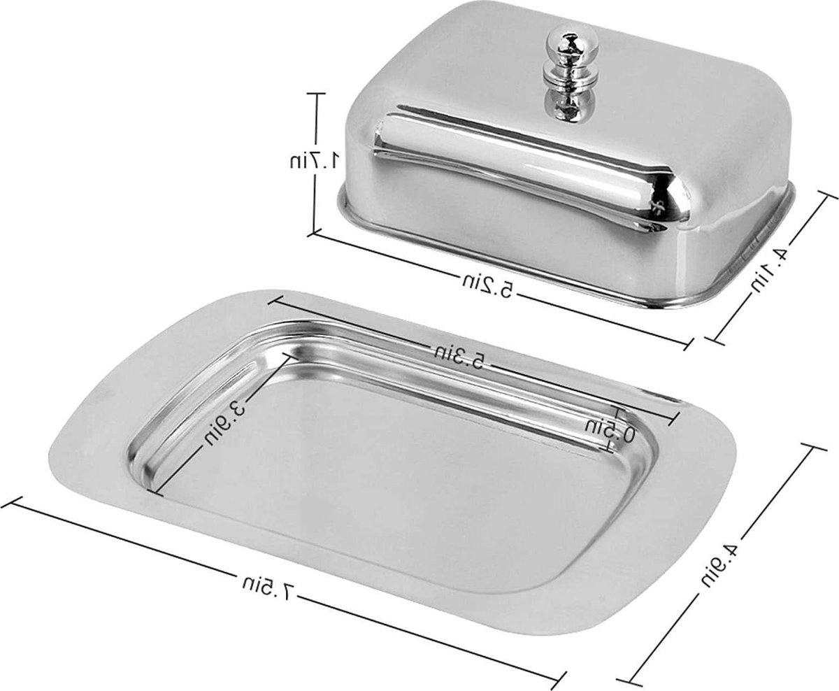 Roestvrijstalen botervloot met deksel voor 250 g boter - zilver 188 x 128 x 67 cm.