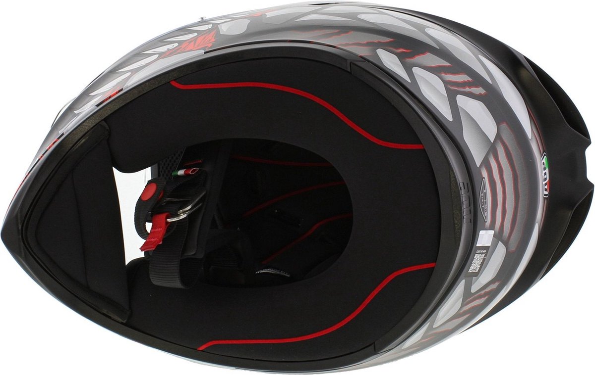 AGV K1 S LYZARD MATT BLACK/GREY/RED - Maat S - Integraal helm - Scooter helm - Motorhelm - Zwart - Scooterhelmen mannen en vrouwen. – foto 7