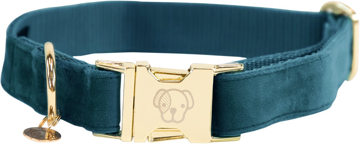 Kentucky Dogwear - Hondenhalsband - Velvet - Emerald - M (36-52 cm) - Hondenriem