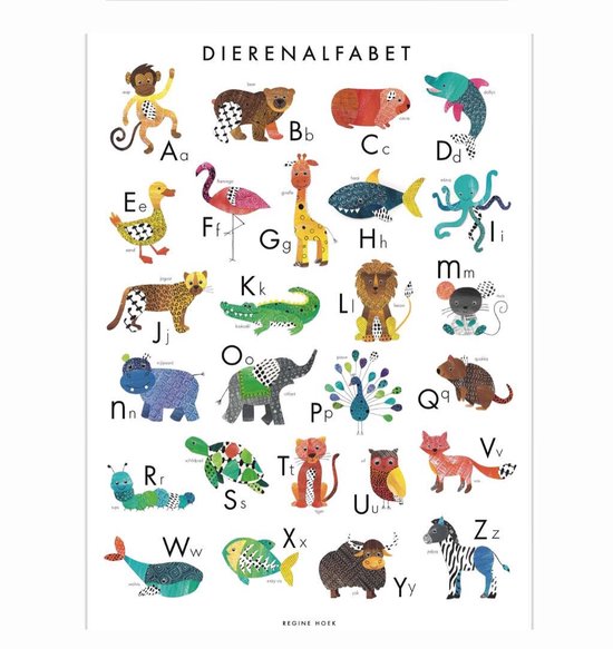 Dierenalfabet poster 50x70cm