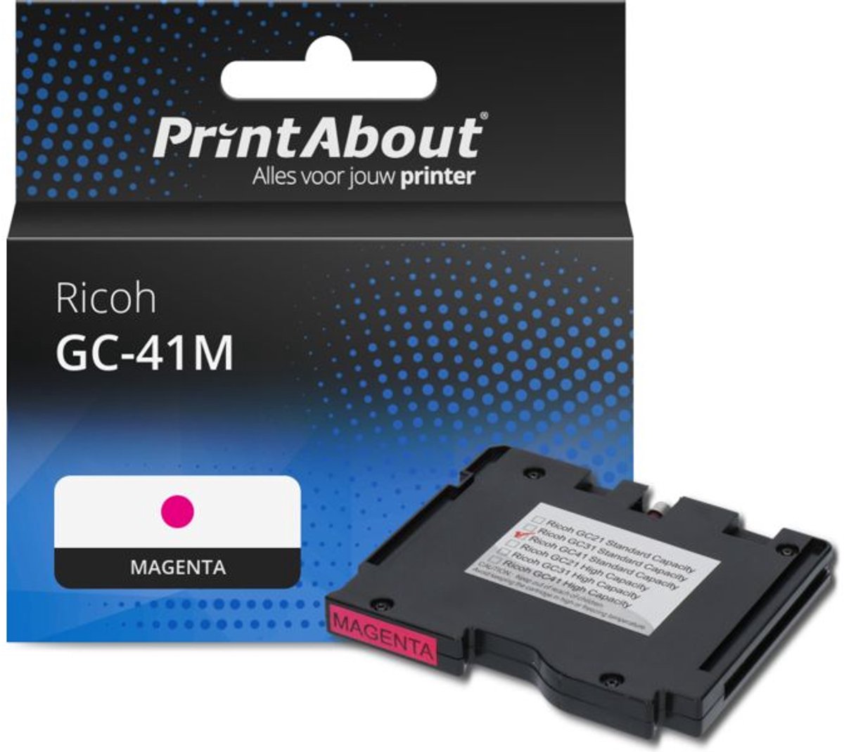 PrintAbout Huismerk Ricoh GC-41M (405763) Inktcartridge Magenta