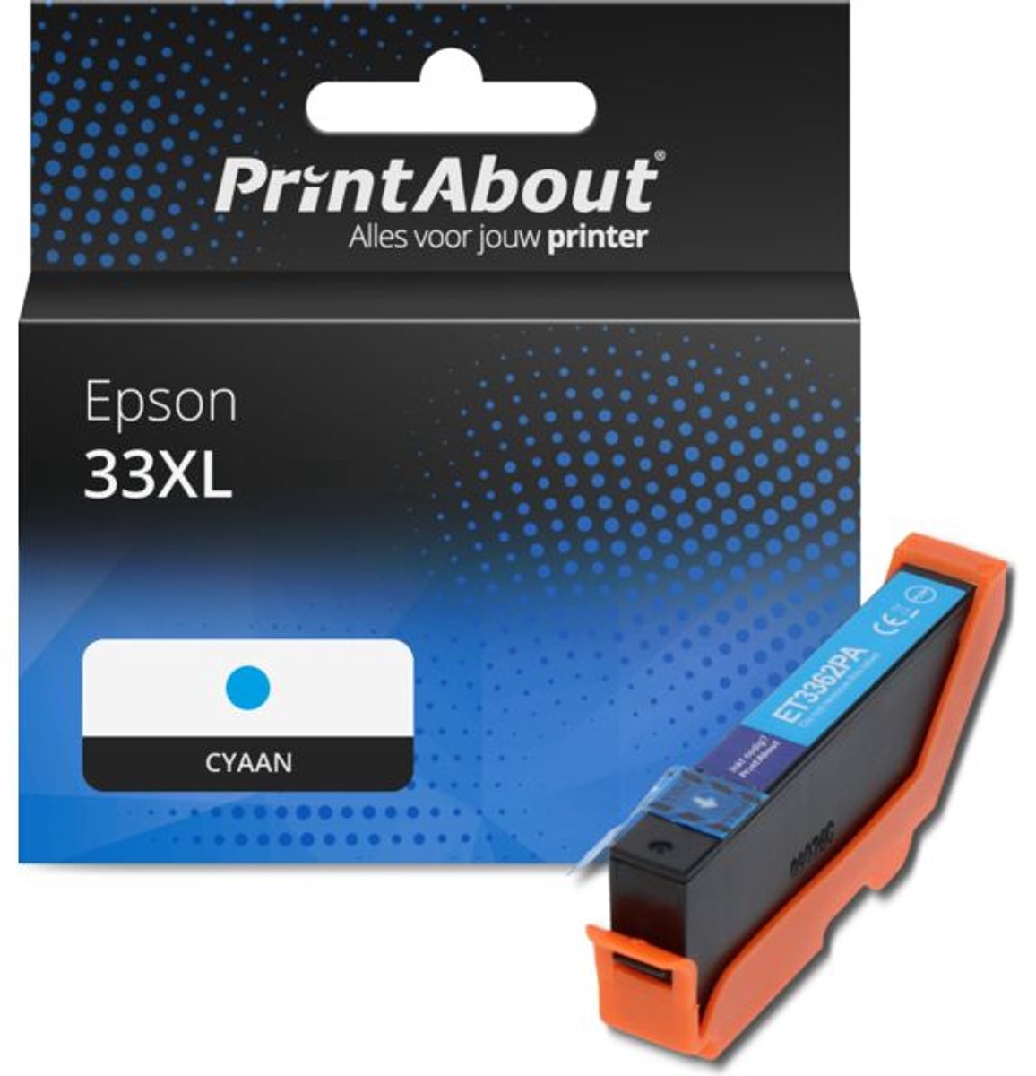 PrintAbout Huismerk Epson 33XL (C13T33624012) Inktcartridge Cyaan Hoge capaciteit