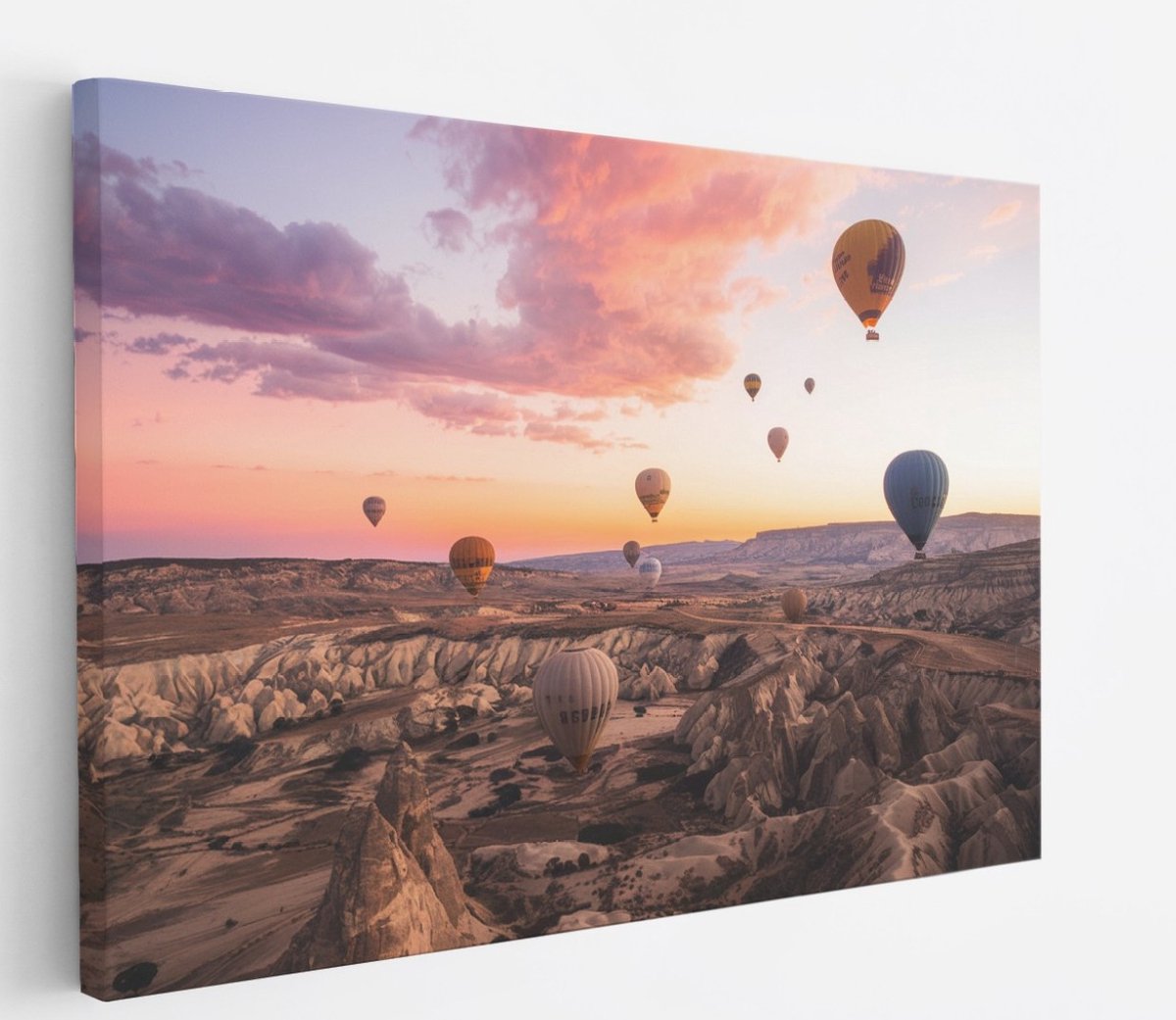 Saammp Canvas Schilderij - Cappadocia - Natuur - Landen - 60x40 - Foto op canvas - Wanddecoratie - Muurdecoratie Woonkamer - Slaapkamer decoratie - Canvas Print Multicolor