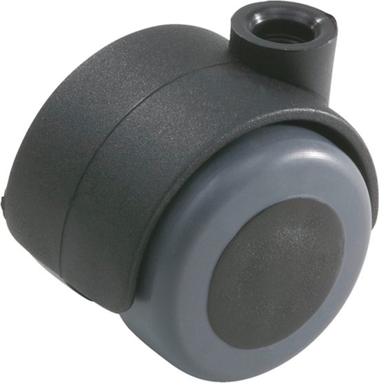 Wurth - Roulette de meuble double, pivotante, souple - Roulette de meuble double Avec bande de roulement souple x 4 pcs - 30 kg