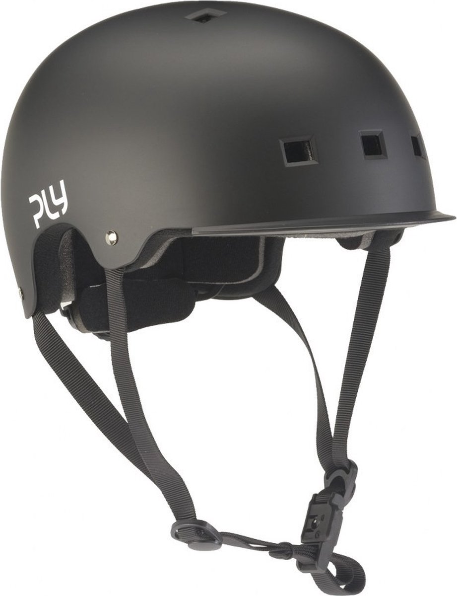 PLY Plain Skatehelm – 48-54cm Zwart