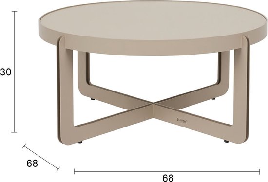Table basse Zuiver Centre ronde 68 cm beige