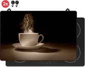 KitchyMist Inductie Beschermer 80x52 cm - Koffie Kopje - Kookplaat Beschermer - Afdekplaat voor Kookplaat - Inductie Mat - Spatscherm Achterwand Keuken