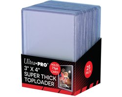 Ultra Pro - Standaard Kaartbeschermers Toploader Transparent en Super Dik 25 Stuks (63 x 88 mm)