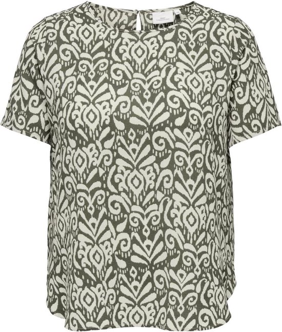 ONLY CARMAKOMA CARVICA LIFE SS TOP WVN NOOS Dames Top - Tarmac Kaja Graphic