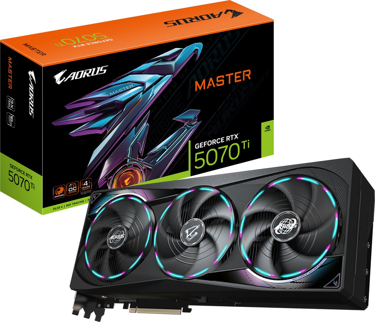 GIGABYTE AORUS GeForce RTX 5070 Ti MASTER 16G grafische kaart