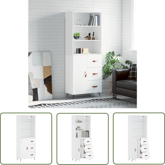 vidaXL - Dressoir - Wit - Hout | Leen Bakker