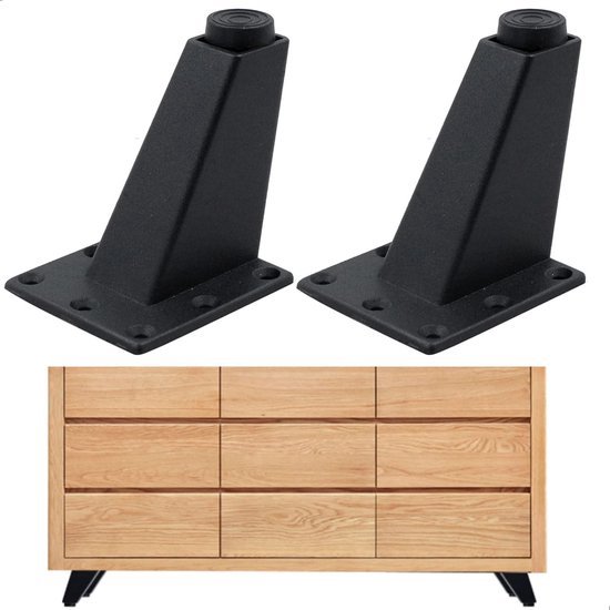 Meubelpoten, 4 stuks meubelpoten, conische kastpoten, verstelbare salontafel, steunvoeten, badkamerkastpoten voor meubelen, salontafels, tv-kasten, nachtkastje (17,5 cm (6,8 inch