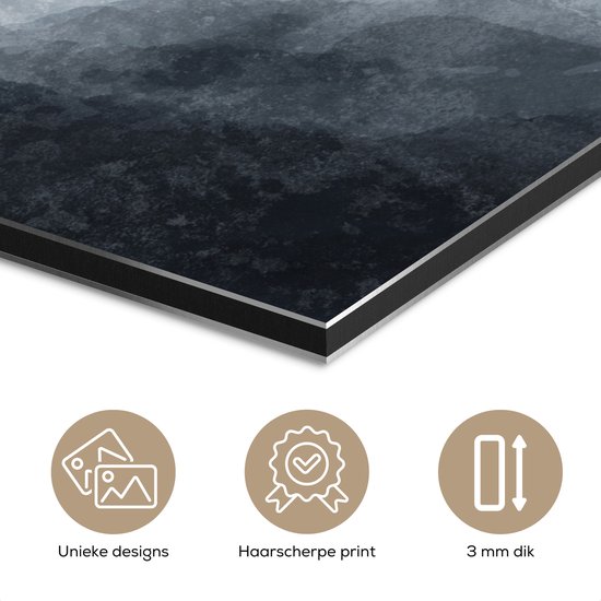 Décoration murale Métal - Aluminium Peinture Industriel - Abstrait - Peinture - Goud - Zwart - Marbre - 160x80 cm - Dibond - Photo sur aluminium - Décoration murale industrielle - Pour le salon / chambre