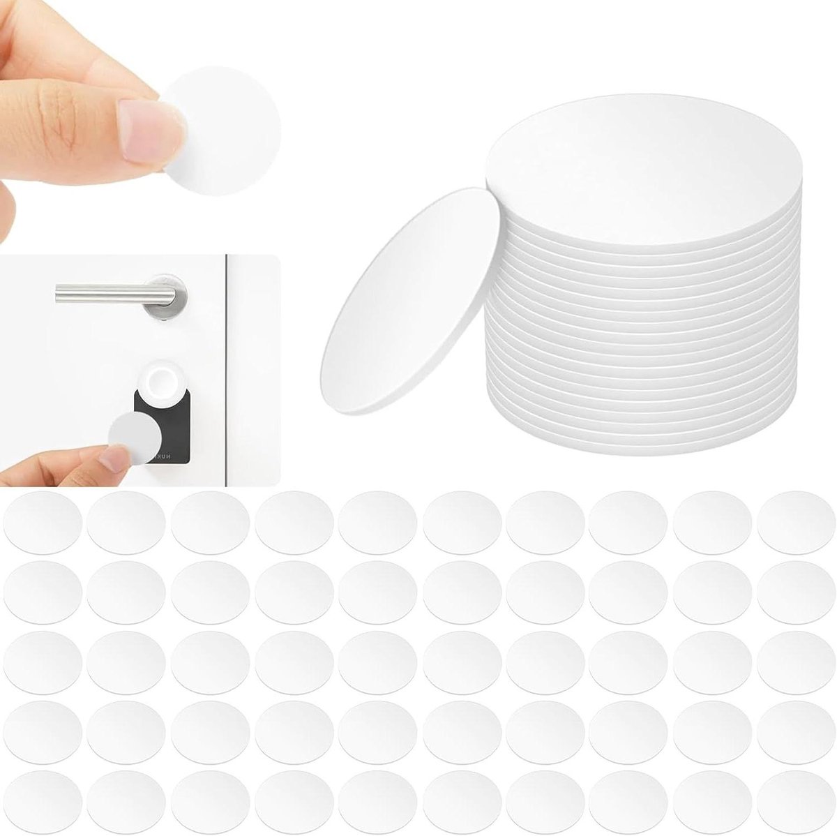 50 stuks NFC-sticker 25 mm ronde witte tags met zelfklevende achterkant - 504 bytes - TagMo Amiibo NFC-muntkaarten compitabel - iOS - NFC-apparaten .