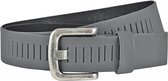 Landley Leren Geperforeerde Sleufjes Riem voor Dames en Heren - Breedte 4 cm - Unisex Ceintuur - Echt Leer - Grijs - Lengte totaal 105 cm / Riemmaat 85