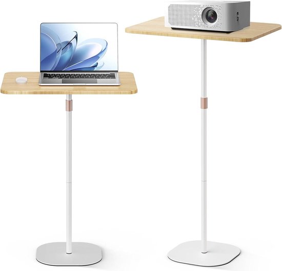 FBFFB Nachtkastje C-vormige Basis Laptopbureau Thuiskantoor Bijzettafel Mobiele Tafel Werkstation Mobiele Schoottafel Draagbaar Laptopbureau In Hoogte Verstelbaar Geschikt Voor Slaapkamer Woonkamer
