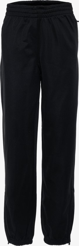 Zwarte trainingsbroek met elastische tailleband, zoom en rits.