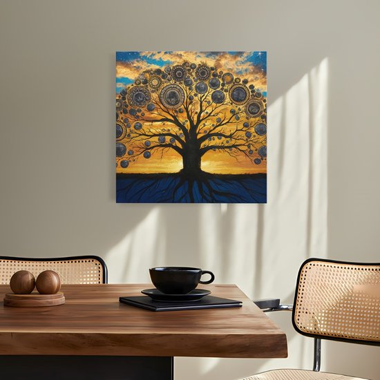 Saammp Canvas Schilderij - Spirutuele boom - Landschap - Natuur - 20x20 - Foto op canvas - Wanddecoratie - Muurdecoratie Woonkamer - Slaapkamer decoratie - Canvas Print