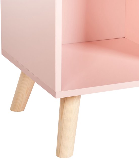 LILOET - Bibliothèque 3 étagères - Rose pastel - Bois