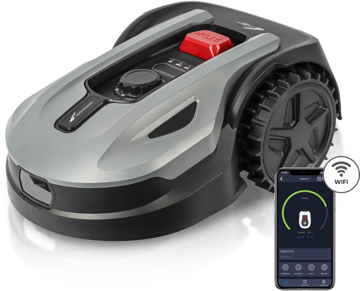 Afbeelding 3 van Zoef Robot - Robotmaaier Katrien 500m² - Robotgrasmaaier met Wifi & bluetooth en App - Grasmaaier - Robotmaaier
