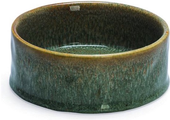 Designed by Lotte - voerbak voor honden jace green - keramiek - 18 cm x 7 cm 1200 ml