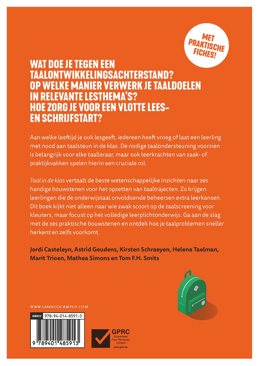 Taal in de klas - back cover