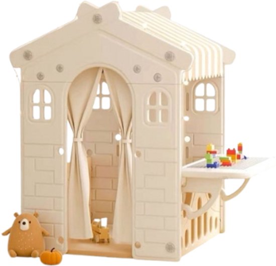 Speelhuis XL Crème/Beige voor binnen en buiten - Peuter - Kleuter