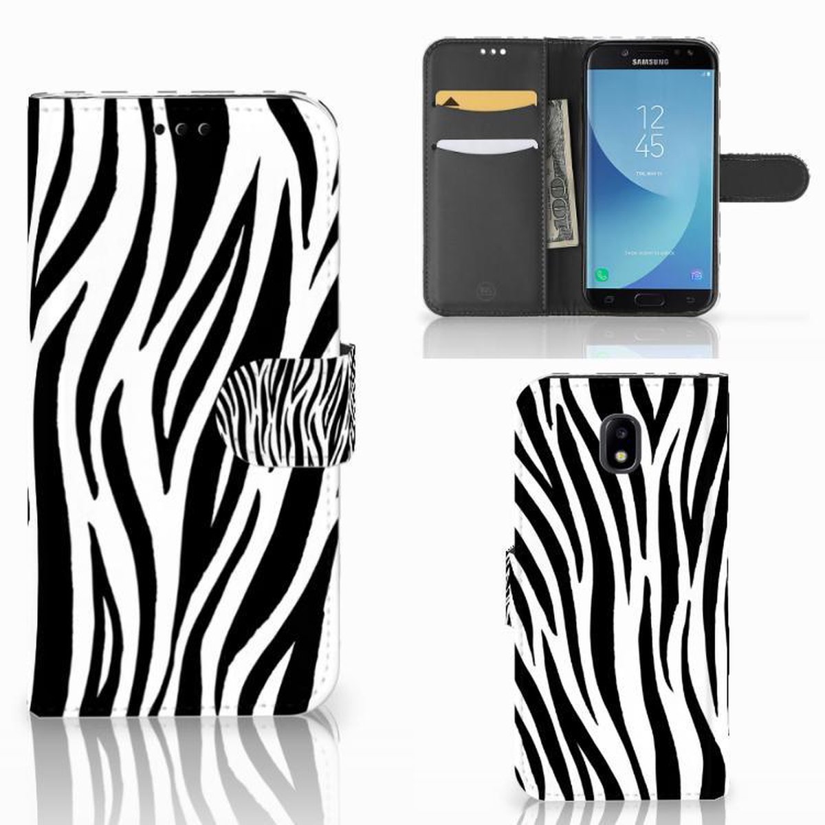 Samsung Galaxy A30 Telefoonhoesje met Pasjes Zebra