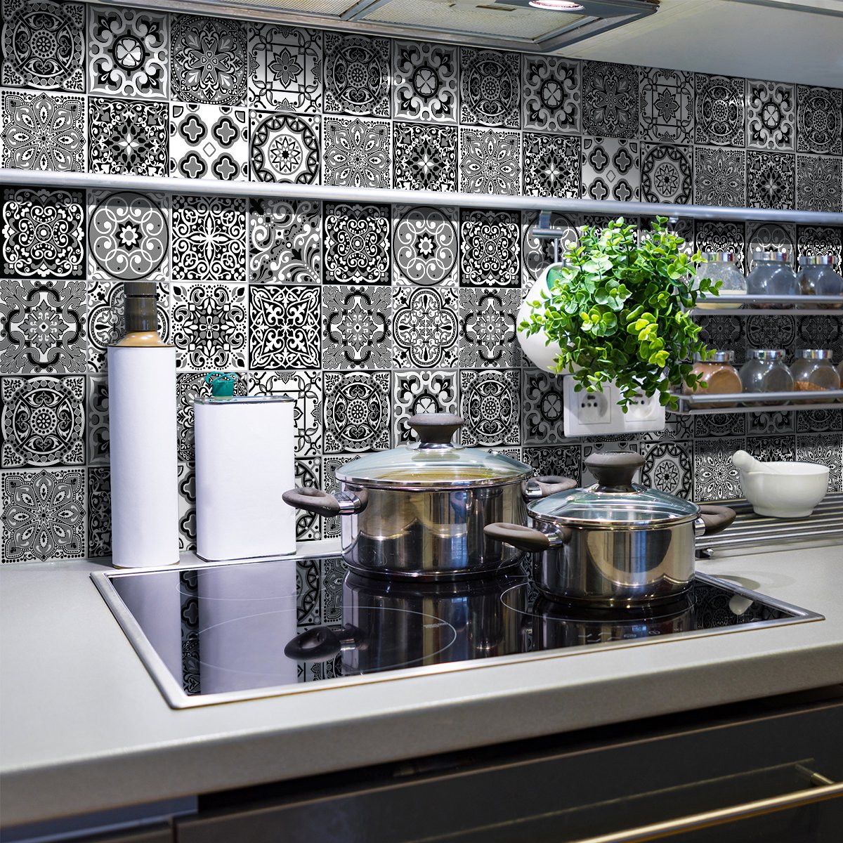 Ambiance Sticker Zelfklevende tegelmuurstickers voor keuken en badkamer - 24 Azulejos Spritziana tegelstickers - 24 stickers 10x10cm Multi color