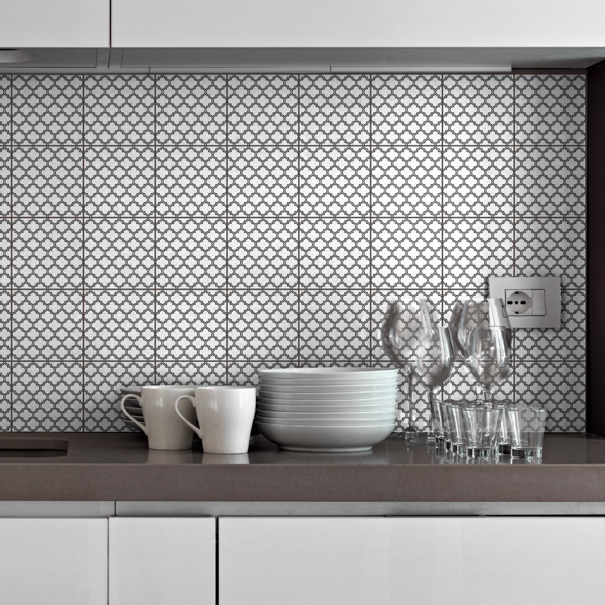 Ambiance Sticker Muurstickers voor keuken en badkamer - 30 Oosterse Blida cementtegelstickers - 30 stickers 10x10cm Multi color