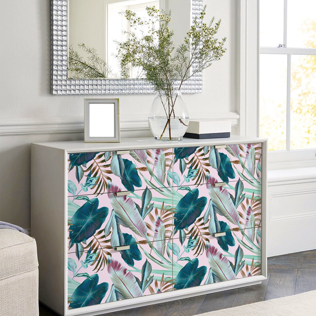 Ambiance Sticker Sticker met tropisch meubelmotief, Minas-stijl, 60 x 90 cm Multi color