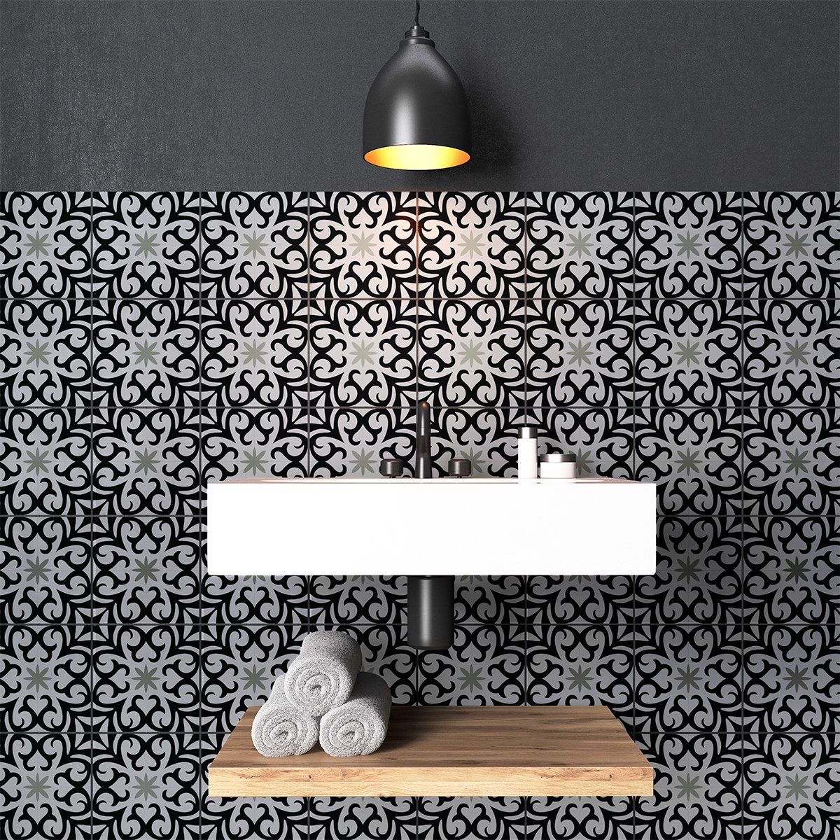 Ambiance Sticker Zelfklevende tegelmuurstickers voor keuken en badkamer - 9 FLORBELA AZULEJOS tegelstickers - 9 stickers 10x10cm Multi color
