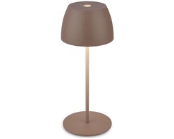 BRILONER Serina Mini - Tafellamp oplaadbaar - dimbaar - spatwaterdicht - snoerloos - Ø8 x 20 cm - sand