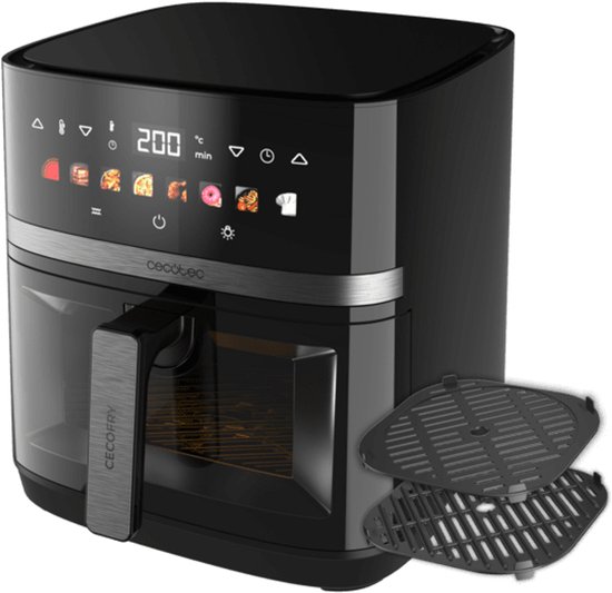 Friggitrice Ad Aria Cecotec 8 Litri - Cecofry & Grill Duoheat 8000, 2200W, Doppia Resistenza, 8 Menu, Cottura Uniforme E Senza Fumo