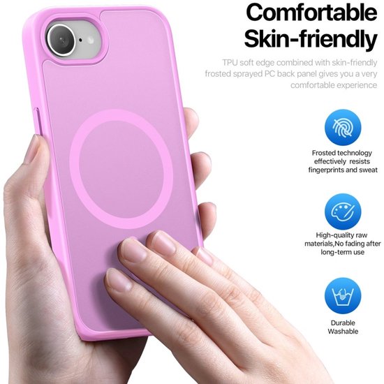 Dux Ducis - Coque de téléphone compatible avec Apple iPhone 16E - Coque arrière - Série Yind - Rose