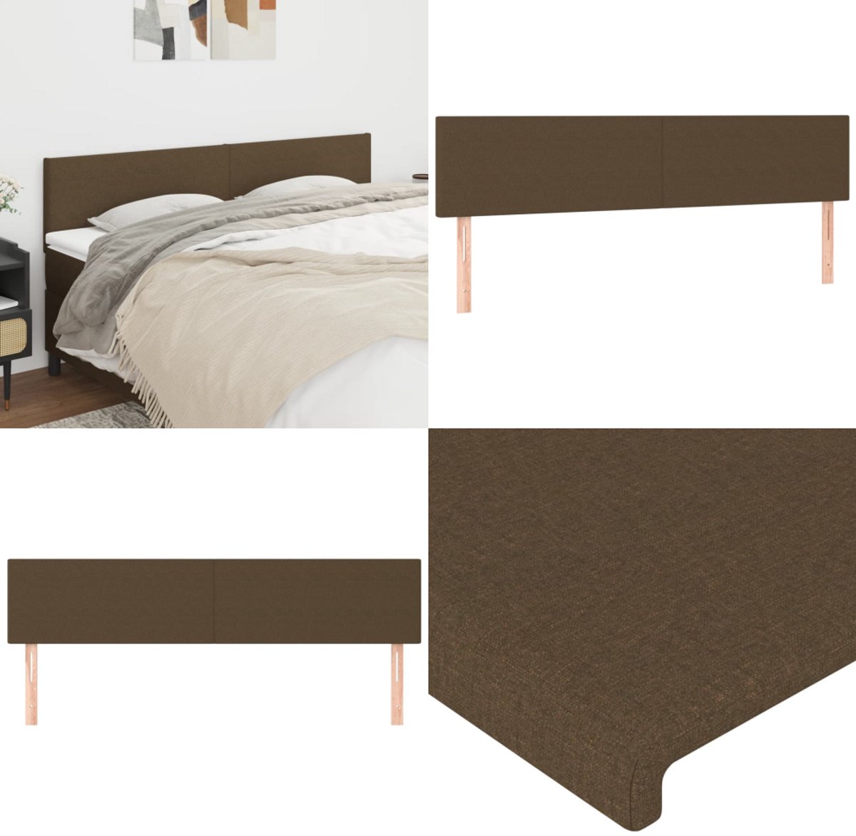 vidaXL Hoofdbord Bruin Eiken Bewerkt hout - Slaapkamer | Bedden