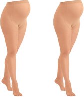 Mamsy - 2-Pack Comfortabele Sheer Zwangerschapspanty 20den - Naturel - XL